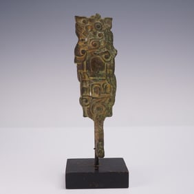 2pc Chinese Bronze Belt Hook with Stand