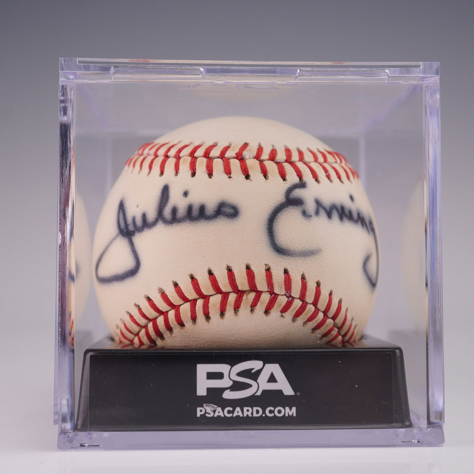 Julius Erving Signed MLB Baseball PSA COA Dr. J Autograph: Official Major League Baseball hand signed by legendary NBA Hall of Famer Julius Dr. J Erving, authenticated by PSA with matching tamper evident sticker and COA. This crossover collectible is particul
