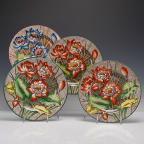 4pc Wedgwood Plates, Water-Lilly Pattern