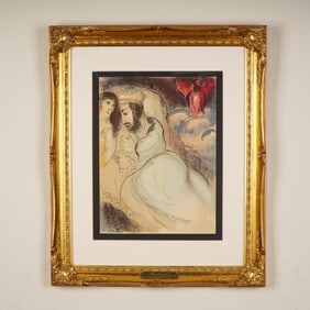 Marc Chagall (Aft.) Offset Color Lithograph on Paper, Sarah and Abimelech