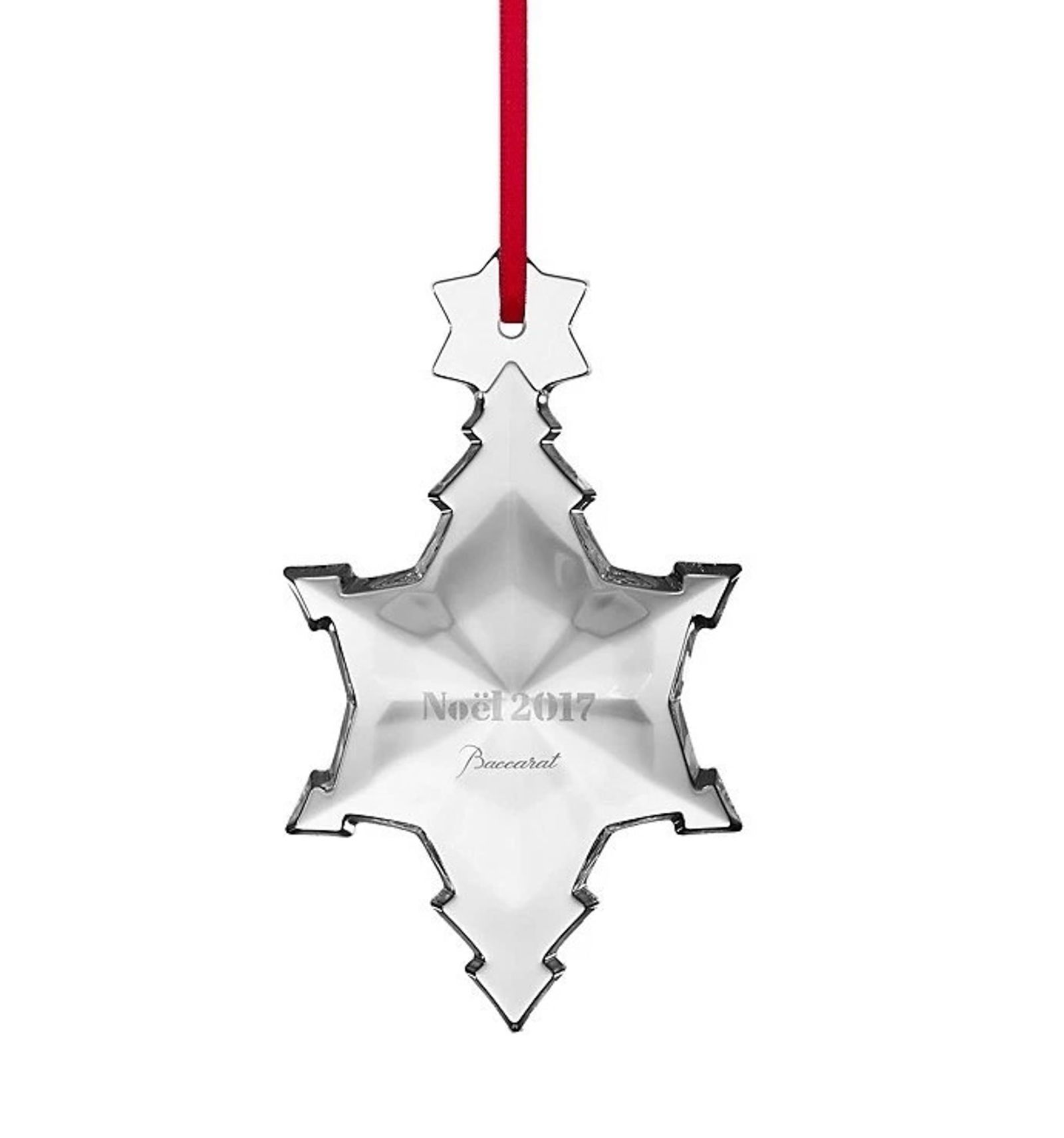 Baccarat Crystal Clear 2017 Noel Christmas Tree Ornament, Sealed Box (1 of 7)