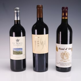 3pc Red Wine Bottle Collection Le Volte Jema Mani d'Oro