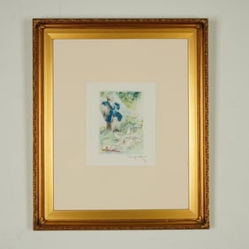 Louis Icart, Original Copperplate Etching on Paper, Meadow Maiden, Signed