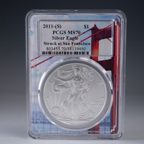 2011-S American Silver Eagle, Dollar Silver Coin, PCGS MS70