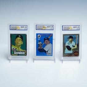 3pc Mickey Mantle WCG Graded Topps Card Lot