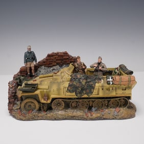 King & Country Battle Wrelics Diorama, German Half-Track Scene