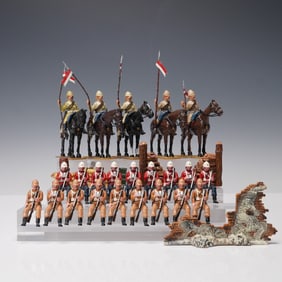 35pc British Colonial Military Miniature Figurines