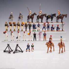 41pc Colonial-Era Military and Civilian Miniature Figurines