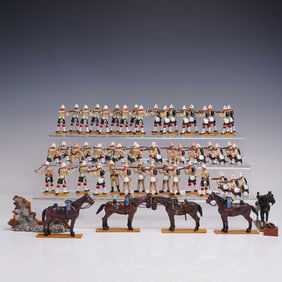 59pc Painted Toy Soldiers, El Templario Colonial Soldiers and Horses