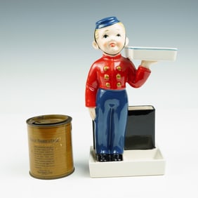 2pc Tobacco Set: Philip Morris Cigarette Tin & Bellhop Cigarette Holder