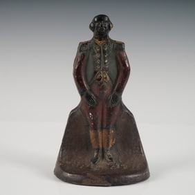 Antique Black Americana Butler Cast Iron Figural Doorstop