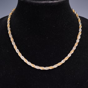 Napier Silver and Gold Tone Rope Chain Necklace