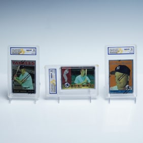 3pc WCG Graded 1996 Topps Finest Mickey Mantle Reprints