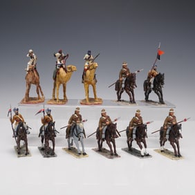 11pc Mounted Military Figurines, Camel and Horse Cavalry