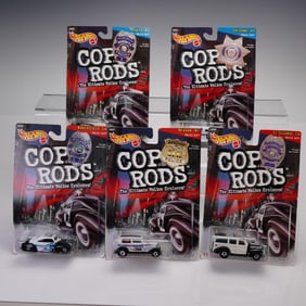 5pc Mattel Hot Wheels, Cop Rods The Ultimate Police Cruisers!