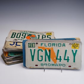 33pc Vintage License Plates, Florida, New Jersey, California & More
