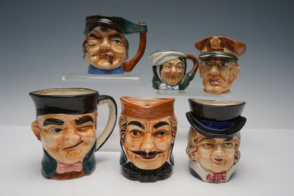 6pc Vintage Made in Japan Figural Character Jugs & Mugs