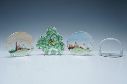 4pc Lenwile China Ardalt Occupied Japan, Dish, Wall Plaques & Coater Caddy