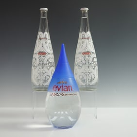 3pc Evian Bottles, Christian Lacroix & Millennium Design