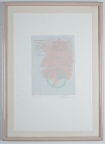 Abstract Color Serigraph on Paper, Small Circle, Signed