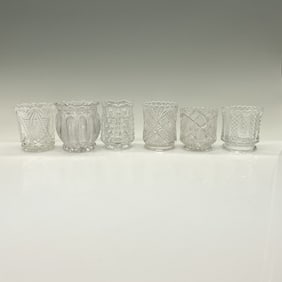 6pc Early Pattern Glass Toothpick Holders