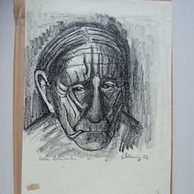 Large Original Pastel on Paper, Portrait of a Woman, Signed