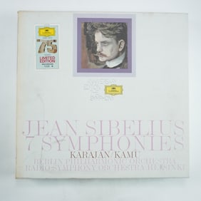 8pc Jean Sibelius 7 Symphonies Vinyl LP Box Set, Karajan/Kamu