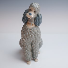 Early Lladro Porcelain Poodle Figurine, Poodle 1000325.13
