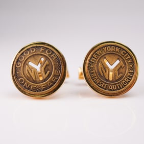 Antique New York City Transit Token Cufflinks