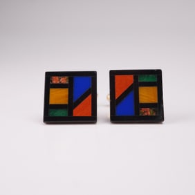 Hayward Hard Stone Inlay Tuxedo Dress Cufflinks
