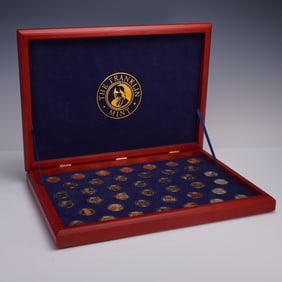 40pc Presidential $1 Coin Lot Washington to Van Buren Franklin Mint Case