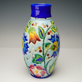 Boch Keramis Art Deco Floral Vase, D1627