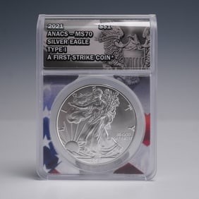 2021 American Silver Eagle, Fine Silver Type 1 Dollar Coin