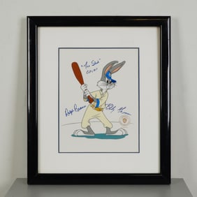 Warner Bros. Baseball Bugs Cericel, Ralph Branca & Bobby Thomson Signed