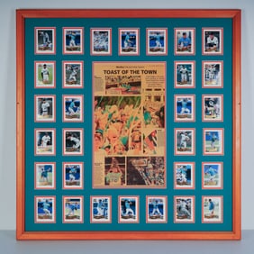 1997 Florida Marlins World Series Championship Display w/ Team Cards