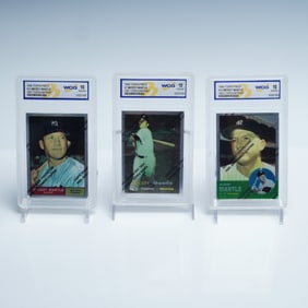 3pc WCG Graded 1996 Topps Finest Mickey Mantle Reprints