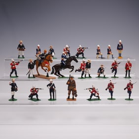 23pc Metal Painted Military Soldier Figurines