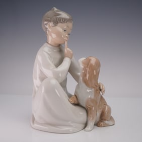 Lladro Porcelain Figurine, Boy with Dog 1004522