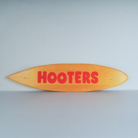 Original Hooters Surfboard Wall Sign