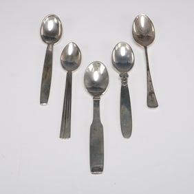 5pc Sterling Silver Demitasse Spoons