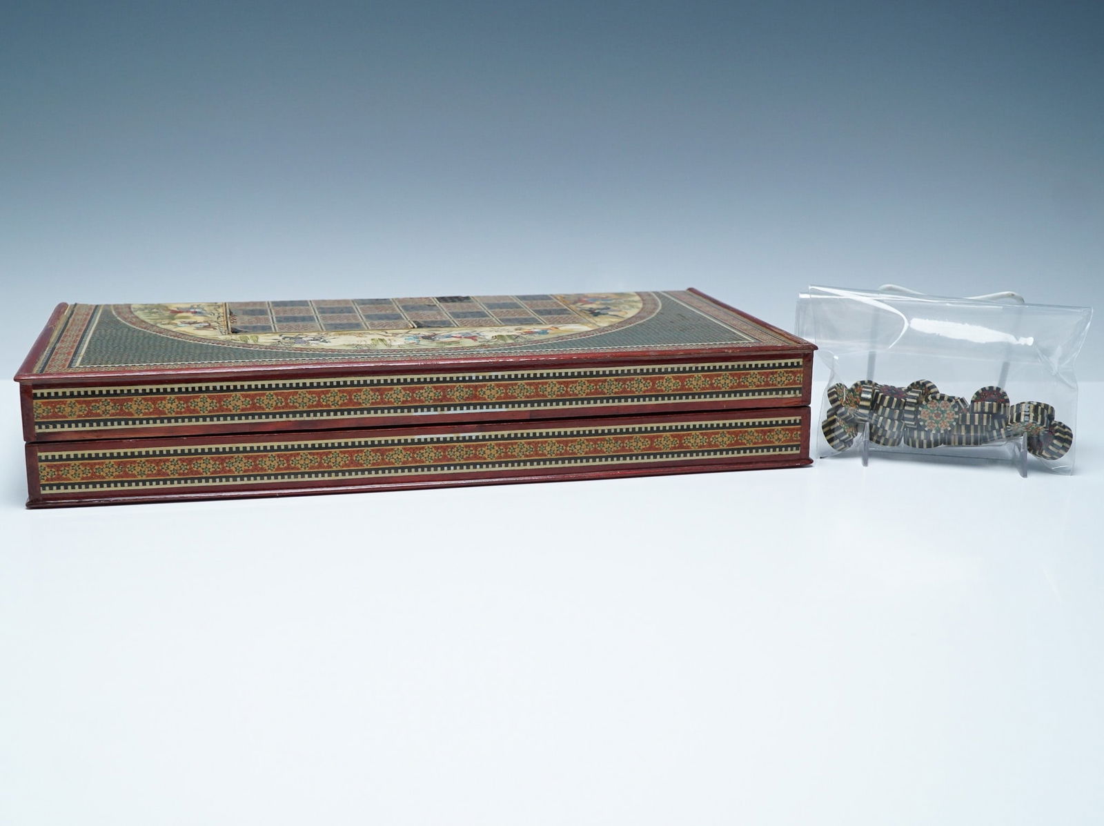 Persian Khatam Kari Backgammon & Chess Set with Micro Mosaic Inlay (1 of 4)