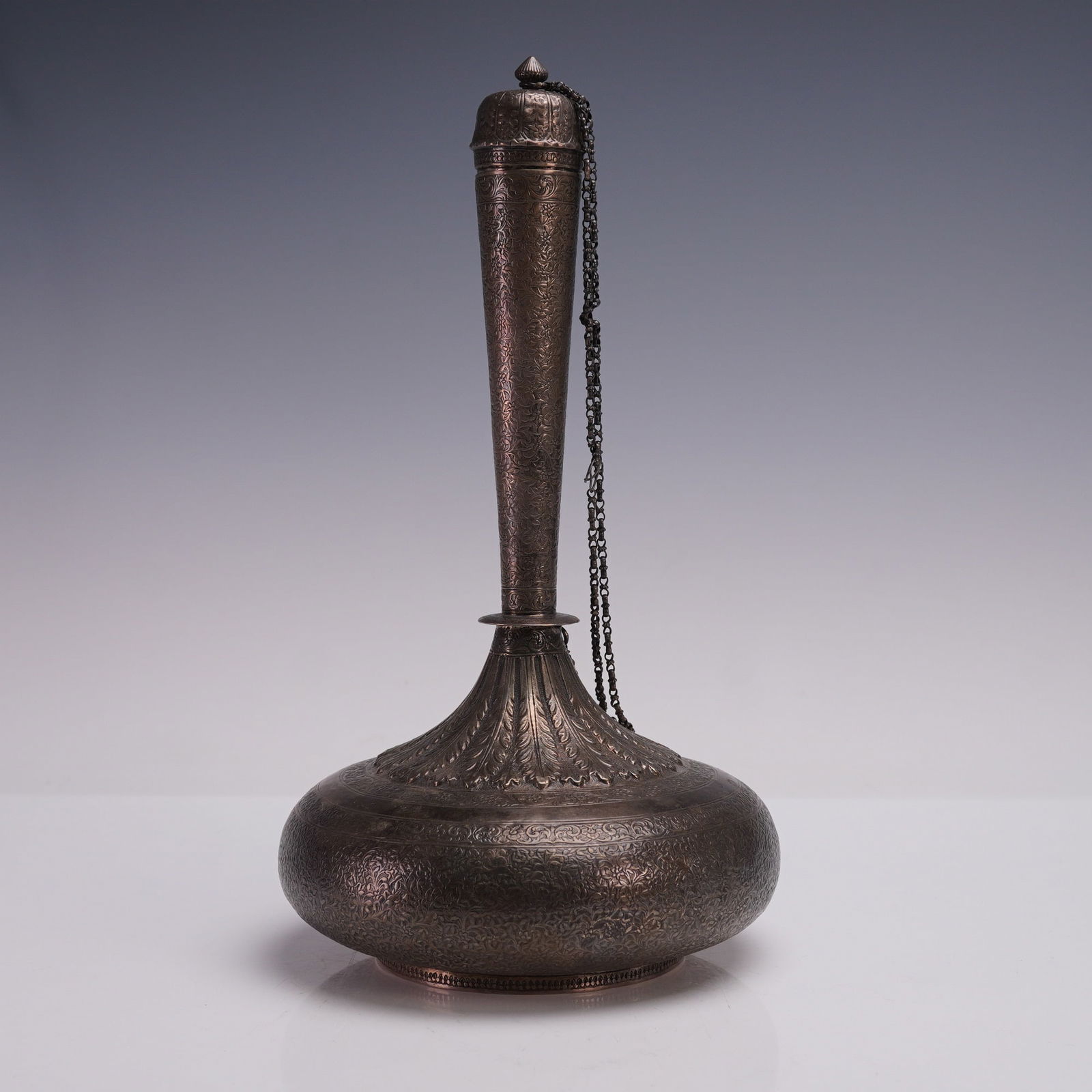 Indian Foliate and Floral Silver Surahi Ewer (1 of 6)