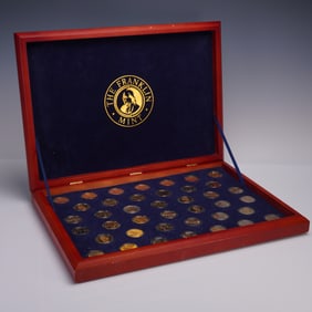 40pc Presidential $1 Coin Lot Harrison to Lincoln Franklin Mint Case