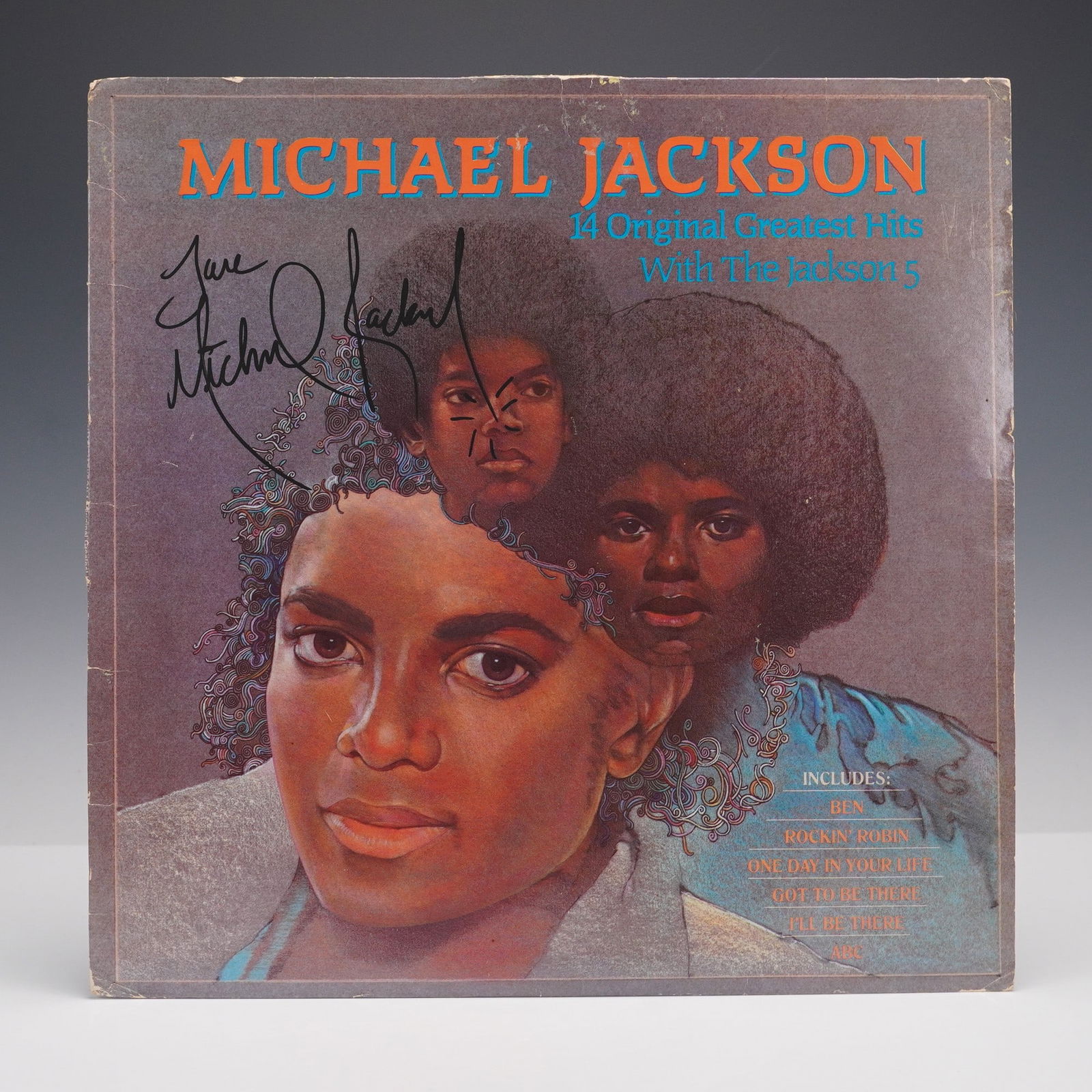 Signed Michael Jackson Vinyl Record, 14 Original Greatest Hits w/Jackson 5 (1 of 8)