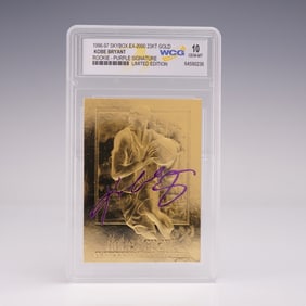 1996-97 Skybox EX-2000 Kobe Bryant Rookie 23Kt Gold Purple Signed Card