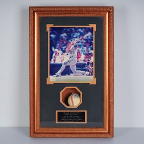 Framed Mark McGwire Autographed Baseball & Photograph w/ COA