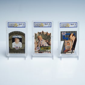3pc WCG Graded 1997 Score Board Mickey Mantle Promo Die-Cuts