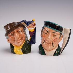 2pc Royal Doulton SM Character Jugs- Punch & Judy D6593 & The Mikado D6593