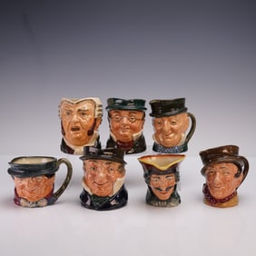 7pc Royal Doulton Small Dickens Character Jugs