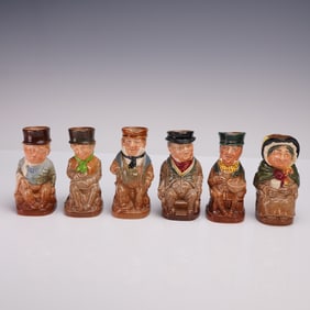 6pc Royal Doulton Dickens Ware Character Toby Jugs